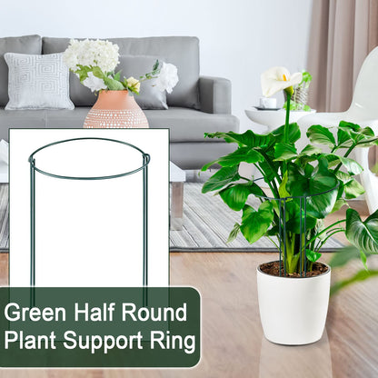 12 Pack Plant Support Stakes, Peony Cages and Supports Large 10" Wide x 24" High Tall Peony Ring Supports, Garden Plant Stakes for Outdoor Plants Rose, Tomato, Hydrangea, Flowers