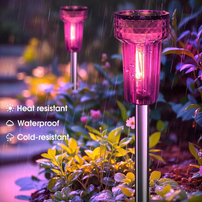 DERAYSION Halloween Solar Lights Outdoor Pathway Lights Purple LED Waterproof Yard Landscape Auto Dusk-to-Dawn Halloween Outdoor Path, Garden,Lamps for Festive Decoration 8 Pack
