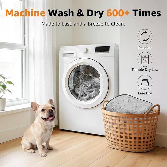 LOOBANI Washable Puppy Pads 36"x24",2 Packs Fast Absorbent Washable Pee Pads for Dogs, Non-Slip & Waterproof Pet Whelping Pads, Reusable Dog Mat for Floor Crate, Bed, Incontinence, Housebreak