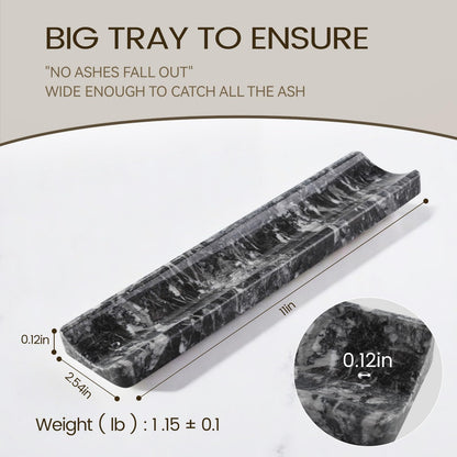 Koville Marble Incense Holder, Incense Holder for Sticks, Incense Sticks Holder Ash Catcher for Meditation Yoga SPA, Natural Stone Incense Burner, Home Table Decor (Black)