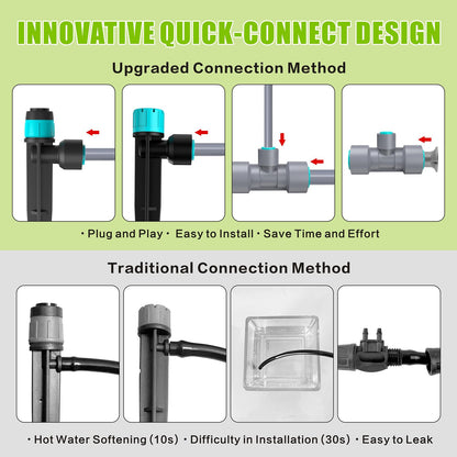 Drip Irrigation System 99FT, Complete Automatic Drip Irrigation Kit with Quick Connector, Garden Watering System for Potted Plants with 12mm 6mm Irrigation Tubing Adjustable Emitters for Garden