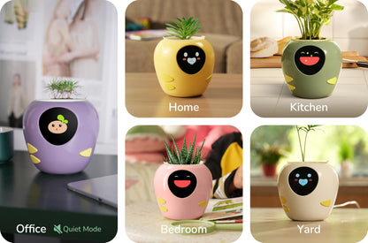 New 2026 Ai Smart Planter – Extra Large Interactive Plant Pot, Pet Plantagotchi, robot, Leafypod and Plantiboy, Robot Flower Pot with Feelings, Indoor Flowerpot with Water, Digital Gifts (White)