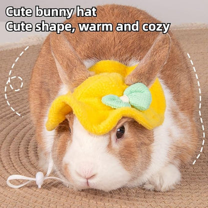 Guinea Pig Clothes,Rabbit Harness,Ferret Bunny Clothes with Pet Rabbit Harness and Leash Mini Hat Bag Cute Brooch for Kitten Small Animal Collars (Pink)