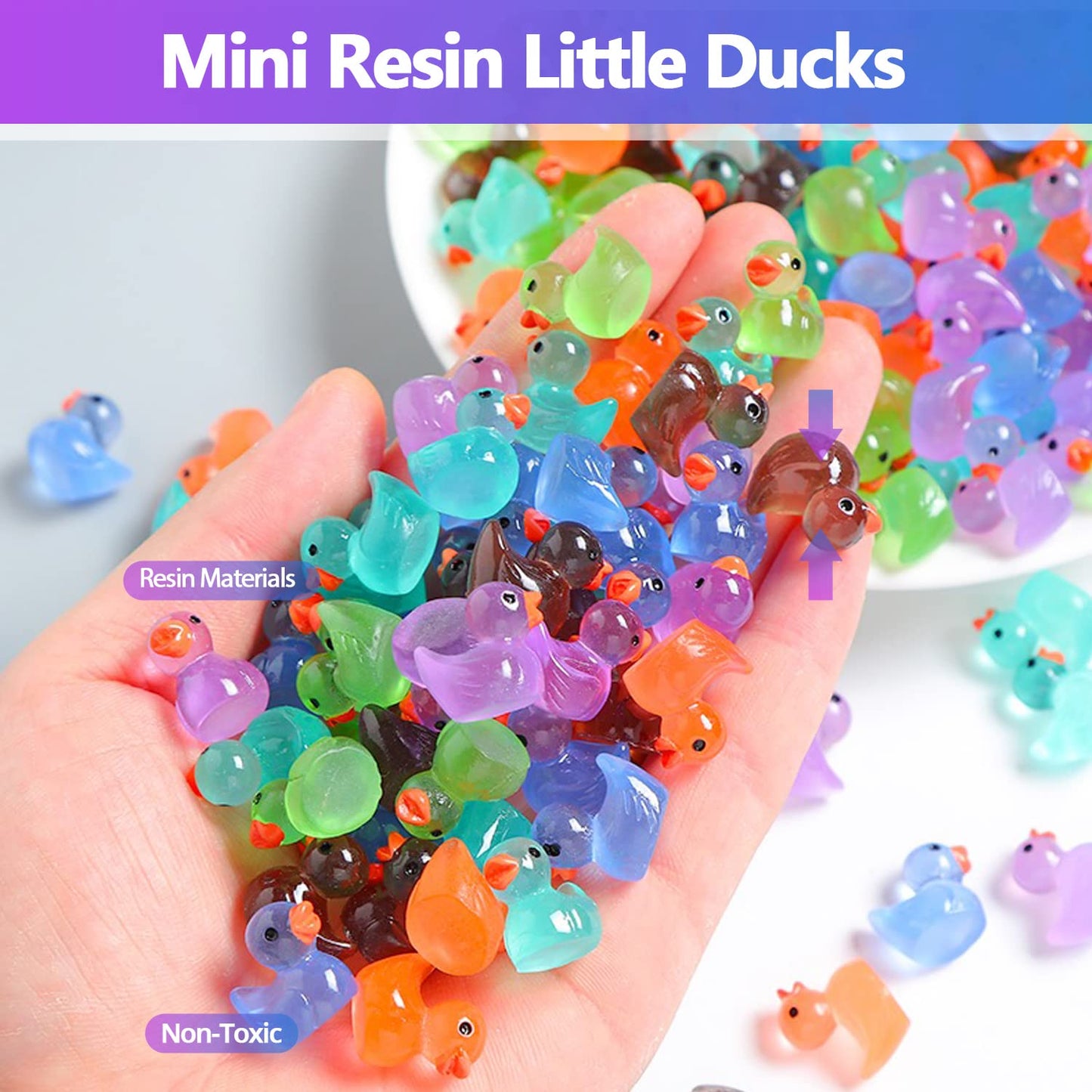 CHAKANLX 200 Pieces Fairy Garden Accessories, Mini Resin Ducks, Fairy Garden Kit, Miniature Figurines, Micro Landscape Ornaments Kit