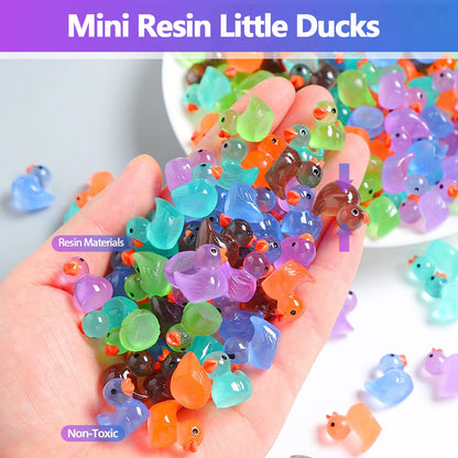 CHAKANLX 200 Pieces Fairy Garden Accessories, Mini Resin Ducks, Fairy Garden Kit, Miniature Figurines, Micro Landscape Ornaments Kit