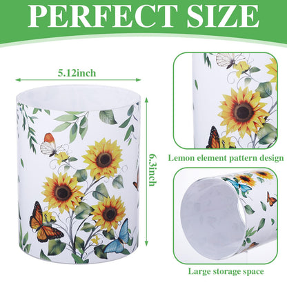 Yoande Kitchen Decorations Utensil Holder Acrylic Utensil Crock Spoon Kitchen Organizer for Countertop Coffee Spoon Holder Jar for Cooking Tools(Sunflower)