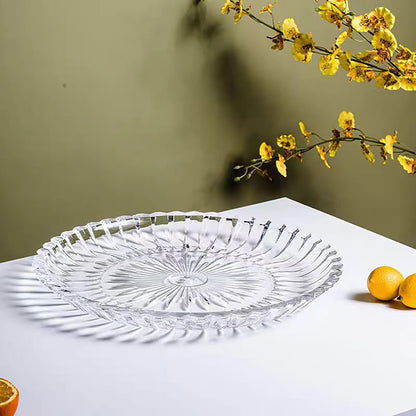 Rxcvkmw Glass Fruit Bowl or Decorative Bowl, used for Kitchen counter or living room center table decoration, Centerpiece Bowl,Glass tray (14.1in)