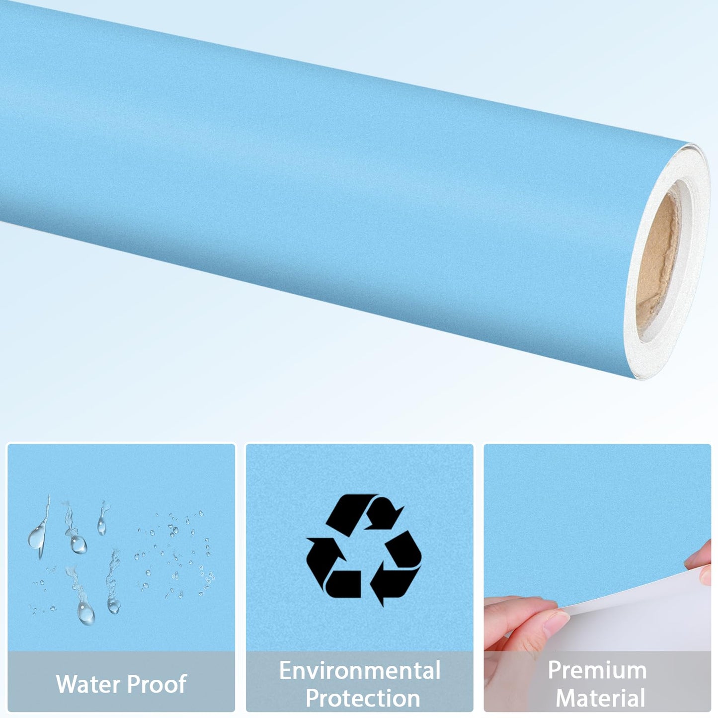 Sky Blue Bulletin Board Paper Roll Light Blue Bulletin Board Background Paper Back to School Classroom Decoration Poster for Art Craft DIY Projects Home Office Classroom Party Supplies 17.7in x 20ft