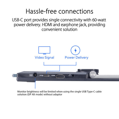 ASUS ZenScreen 22” (21.5 viewable) 1080P Portable Monitor (MB229CF) – Full HD, IPS, 100Hz, USB-C PD 60W, Speakers, Carrying Handle, Kickstand, C-clamp Arm, Partition Hook, Subwoofer, 3 yr Warranty