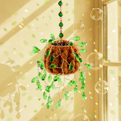 Beaded Plant Kit Suncatcher Succulent Beaded Succulent Gifts for Plant Lovers,Plant Sun Catcher for Window Hanging with Chain,Bead Plants Crystal Sun Catchers Indoor Window Home Garden Decor