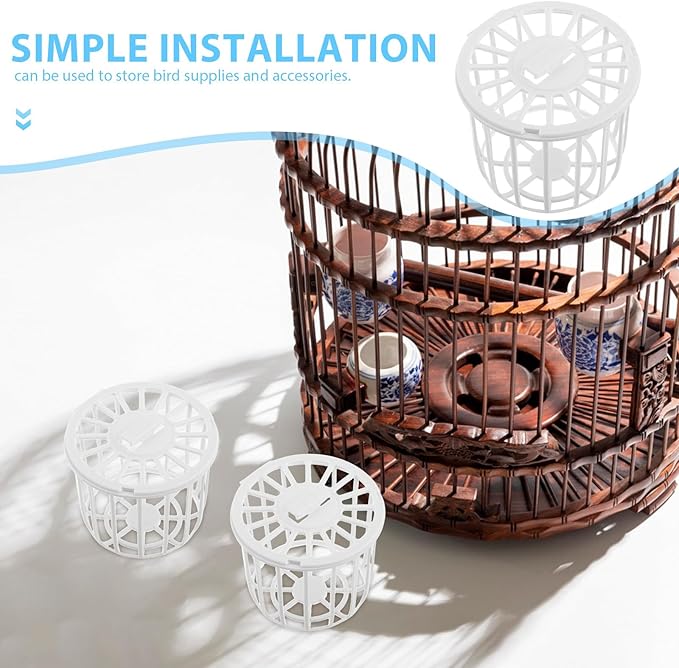 SHINEOFI 4pcs Plastic Bird Nest Box for Canaries and Birds Multipurpose Breeding Nest Basket Hollow Cage Storage Tidy Nesting Material Holder for Finch and Parrot