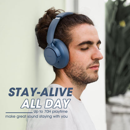 BERIBES Upgraded Hybrid Active Noise Cancelling Wireless Headphones with Transparent Modes,70H Playtime Bluetooth Headphones Wireless with Mic, Deep Bass,3.5MM Cable,Soft-Earpads,Fast Charging-Blue