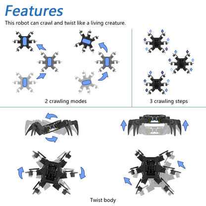 FREENOVE Hexapod Robot Kit with Remote (Compatible with Arduino IDE), Walking Crawling Twisting, App Remote Control, Servo STEM Project