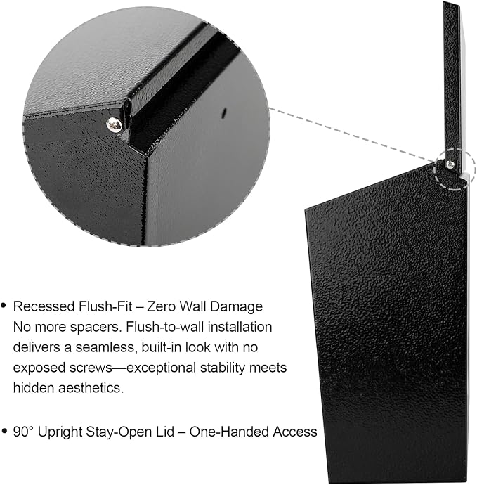 Wall-Mount Mailbox for Outside,Large Capacity Mail Box Waterproof and Rust-Resistant, Galvanized Steel Metal Post Box, Mailboxes for House, 15.7"x9.9"x4.9" Black