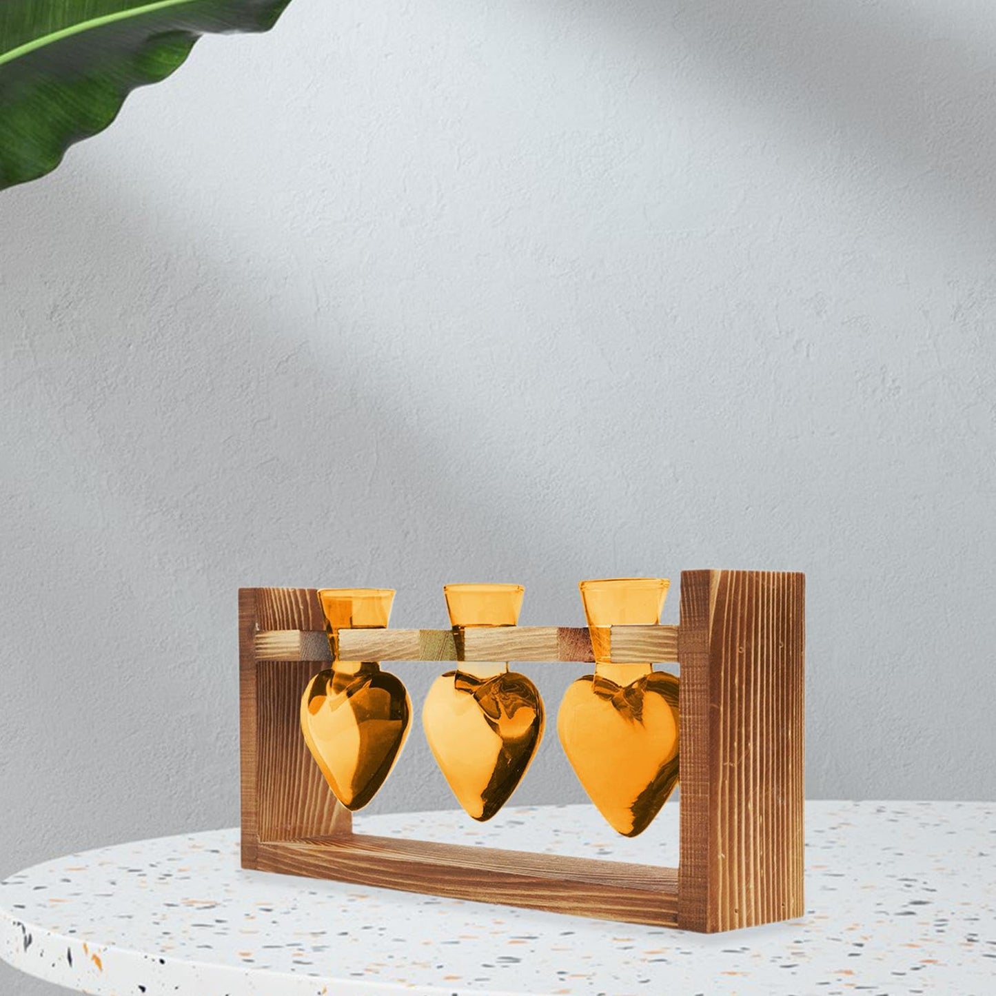 Duiaynke Hydroponic Flower Vase Glass Vase Table Centerpiece Plant Propagation Modern Propagating Jar Plant Terrarium for Dining Table (Brown)