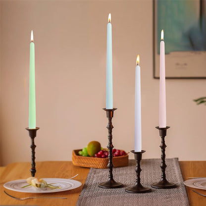 Dripless Candle Sticks Taper Candlesticks,Gedengni 10 Inches Pink Tapered Candles Green Candle Stick Colorful Taper Candles Candy Dinner Candle Wax for Home Party Women Gift,4pcs (8D4P-LIGMIX)