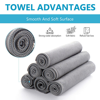 MAKUANG 8 Pack Microfiber Screen Cleaning Cloth,Premium Double-Sided Suede Microfiber Cloths for Glasses,Lenses,Computer,Phone,TV,Electronic Device Screens Wipes Cloth,12 x 12 Inches,Grey