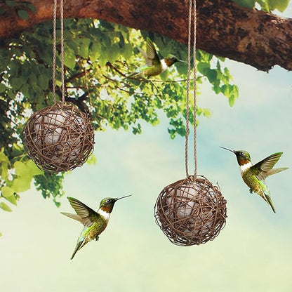 3PCS Globe Hummingbird Nesting Material Holder, Set of 3, Bird Lover Gift, Indoor Outdoor Garden Decor