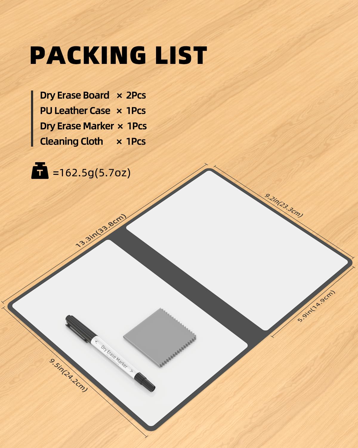 Mehaving Portable Small White Board Dry Erase Board, Reusable 9.5 * 6.6in Notebook Memo, Office Home Supplies Desk Accessories MH760 (Coffee)