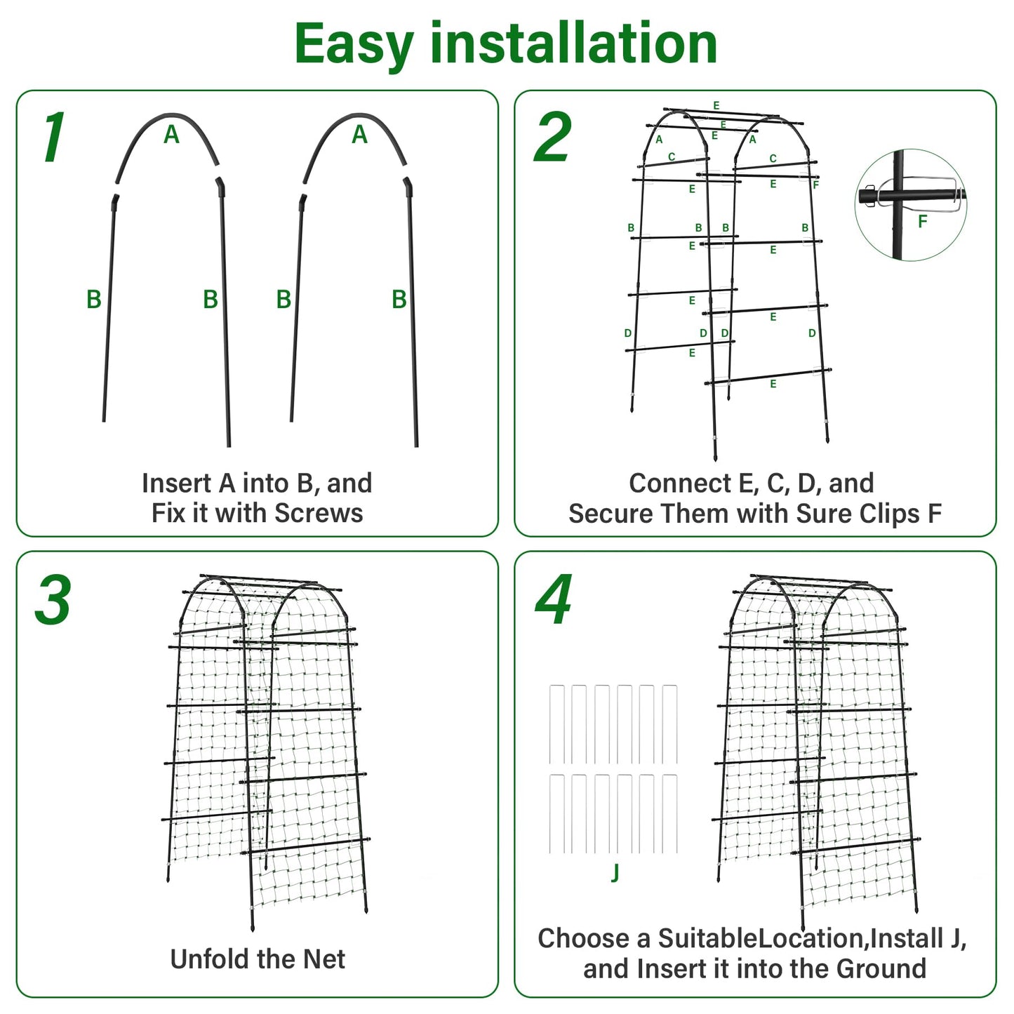 Toriexon Garden Arch Trellis for Climbing Plants, Adjustable Tunnel Trellis 7.4FT Tall & 2.8 FT Depth, Metal Plant Support Garden Trellis Arch for Outdoor Climbing Vine,Vegetable, Fruit, Flower