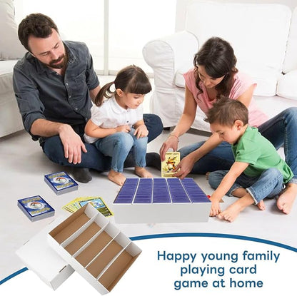 6 Pack Card Storage Box, 3700 Count Trading Card Storage Box White Sports Storage Card Box Organizer Sorting Tray Cards Sleeve Cases Box for Storing Protecting and Organizing Soccer Cards