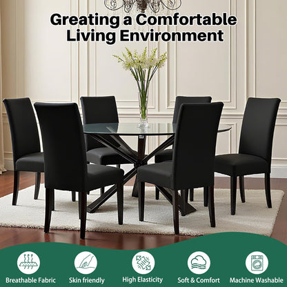 Dioxide High Stretch Chair Covers for Dining Chairs, Washable Dining Chair Covers Set of 4, Soft Dining Chairs Seat Covers, Parsons Chair Slipcover Protectors for Home Hotel Restaurant Banquet