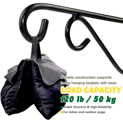 Hanging Plant Brackets, 2pcs 12 Inch Heavy Duty Wall Mount Bracket Strong Durable Rust-Resistant Plant Hanger Hook with High Load Capacity 120lb for Hanging Plants Bird Feeder Lantern Wind Chimes