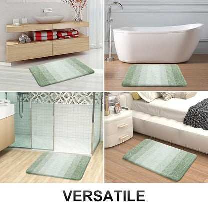OLANLY Bathroom Runner Rugs Mat 47x17, Extra Soft Absorbent Microfiber Bath Rugs, Rubber Backing, Quick Dry, Washable Long Bath Mats for Bathroom, Tub and Shower, Home Decor Accessories, Sage Green