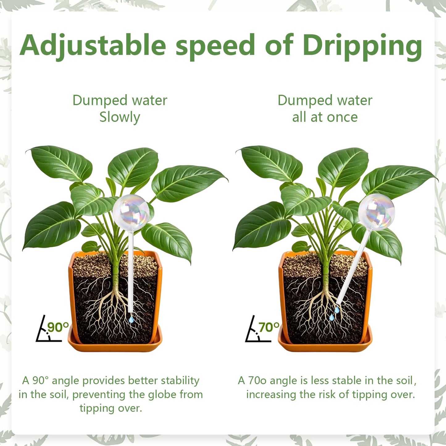 Farady Plant Watering Globes, Iridescent Rainbow Glass Water Bulbs Self Watering Spikes Planter Insert Automatic Plant Watering Device for Indoor and Outdoor Plants (4Pcs, Ball Shaped)