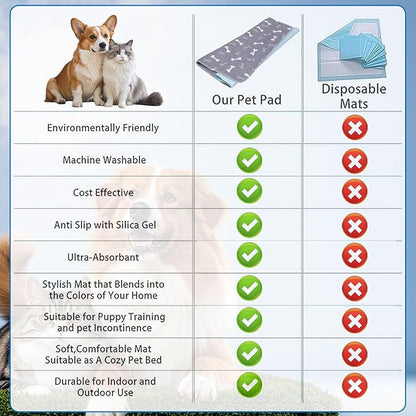Puppy Pads with Pheromones,Washable Puppy Pee Pads for Dogs,Reusable Puppy Pads Washable for Dogs & Cats, Washable,Durable Leak-Proof & Anti-Slip Pet Training Pads for Home & Trave(Brown-1+Brown-2,M)
