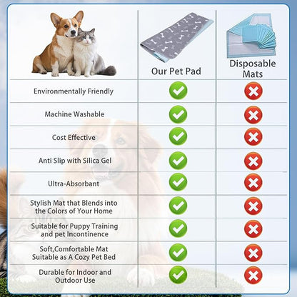 Puppy Pads with Pheromones,Washable Puppy Pee Pads for Dogs,Reusable Puppy Pads Washable for Dogs & Cats, Washable,Durable Leak-Proof & Anti-Slip Pet Training Pads for Home & Trave(Brown-1, S)