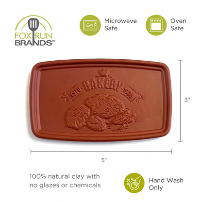 Fox Run Bread Warmer, 100% Terracotta Bread Warming Stone, Microwave & Oven Safe