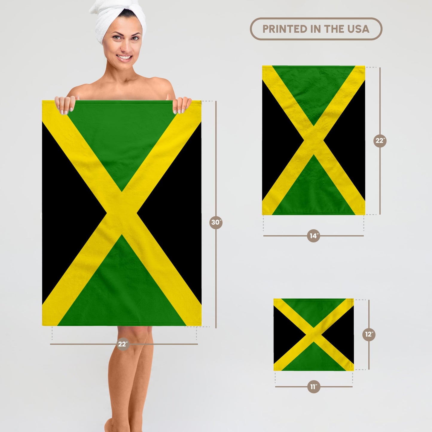 3D Rose TWL_4358_1 Jamaican Flag Towel, 15 x 22