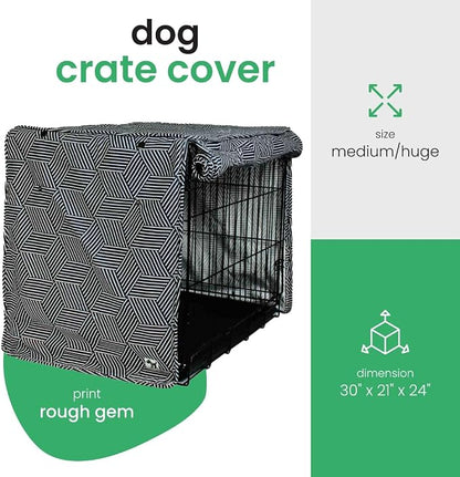 Molly Mutt Rough Gem Dog Crate Cover, 100% Cotton Canvas Cover with 2 Roll-Up Panels, Ideal for Dog or Cat Crate, Durable, Washable, and Free of Harmful Chemicals, 30" x 21" x 24"