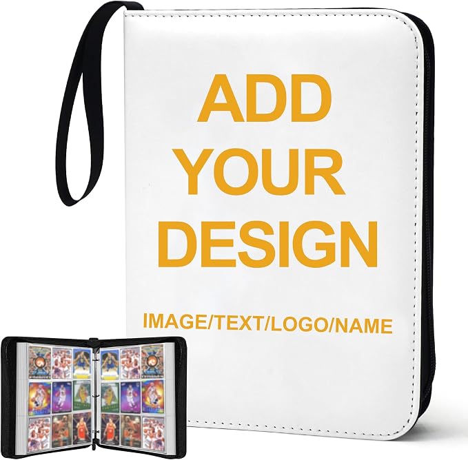 1080 Pockets Custom Card Binder, DIY Anime Sports Cover Design, Portable Waterproof Storage Album with Removable Sleeves for Baseball Football Soccer One Piece Cards Collectors