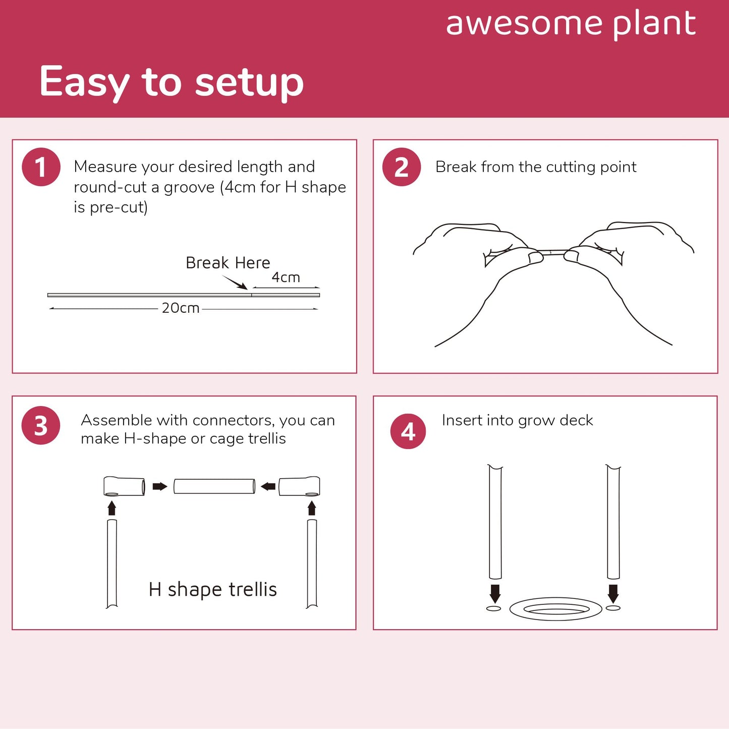 Awesome Plant Trellis System (20 PCS) Plant Support Stakes Kit, 7.87 Inches Plant Stakes for Indoor Hydroponic Growing System, Compatible with Aerogarden Harvest XL Bounty and iDOO Indoor Garden