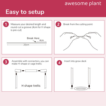 Awesome Plant Trellis System (20 PCS) Plant Support Stakes Kit, 7.87 Inches Plant Stakes for Indoor Hydroponic Growing System, Compatible with Aerogarden Harvest XL Bounty and iDOO Indoor Garden