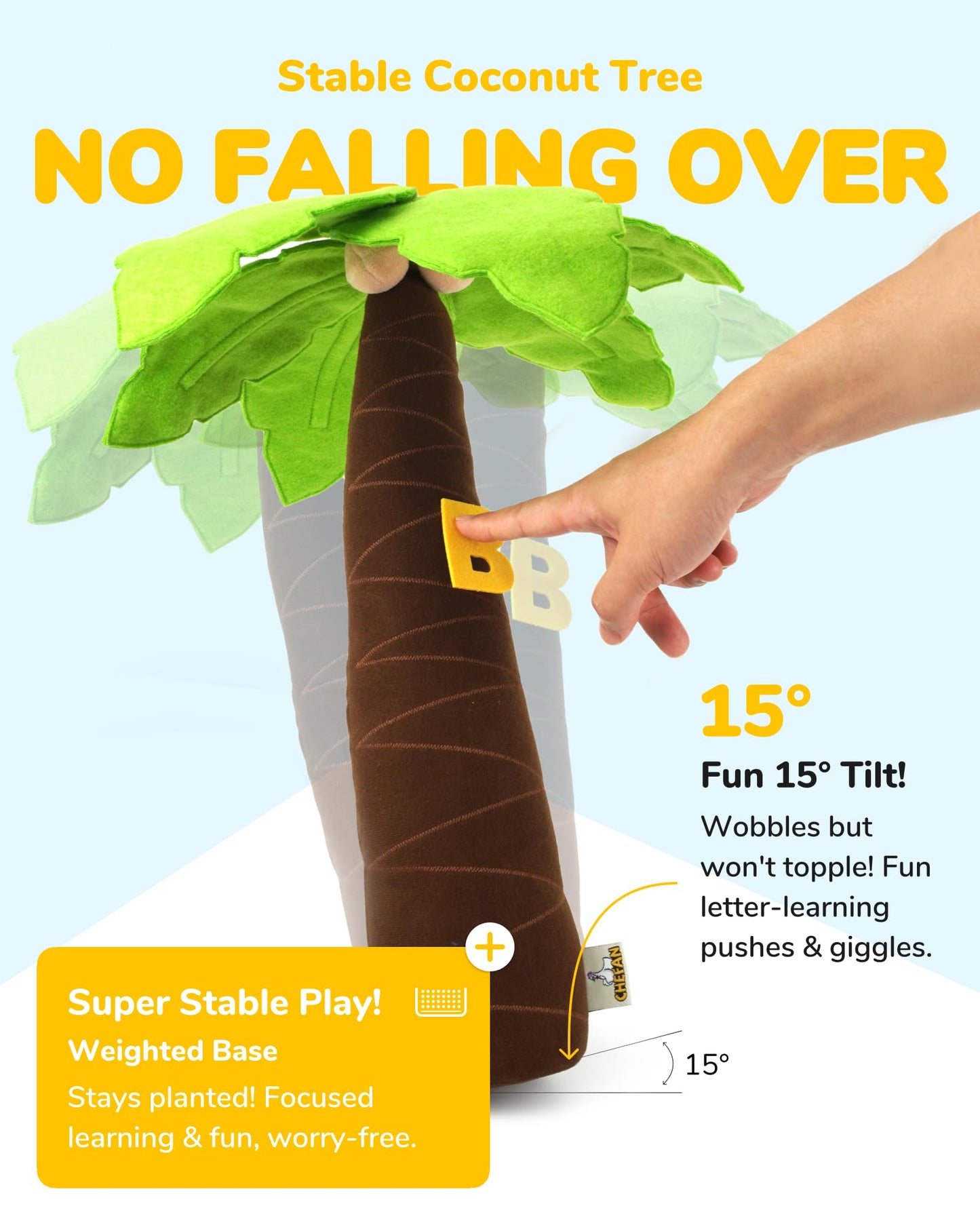 CHEFAN Felt Letter Tree, Freestanding Coconut Tree, Alphabet Game Set Props from The Childhood Favorite Book for Early Education Home Classroom Play