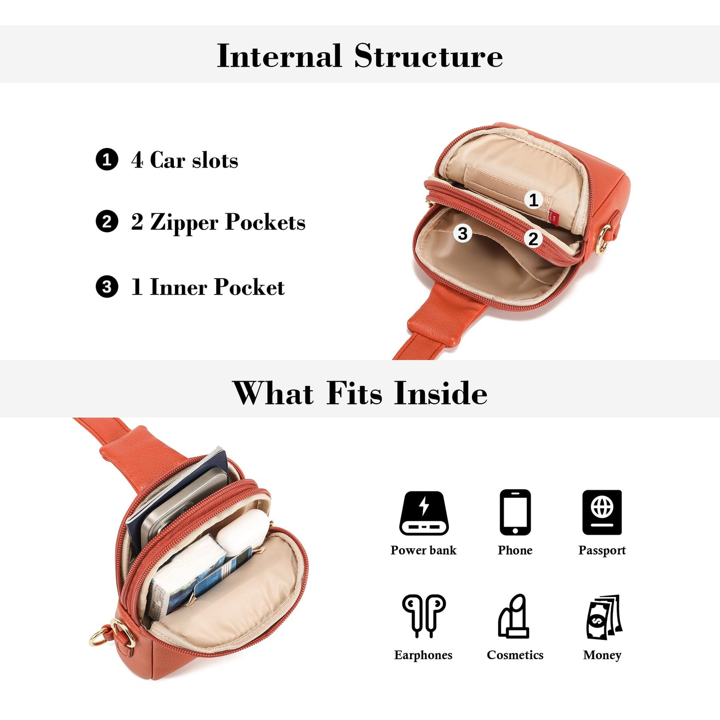 INICAT Anti Theft Crossbody Bags for Women Travel Small Sling Bags Cross Body Bag Purses for Woman