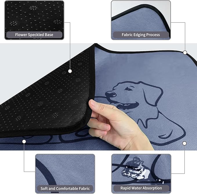 1 Pack Washable Pee Pads for Dogs 72"x72", Reusable Training Puppypads Absorbency Non-Slip & Leak-Proof for Pet Whelping Box Playpen Crate Sofa Bed Floors (Gray)