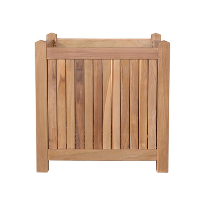 HomeRoots 18" Natural Solid Wood Indoor Outdoor Square Planter Box