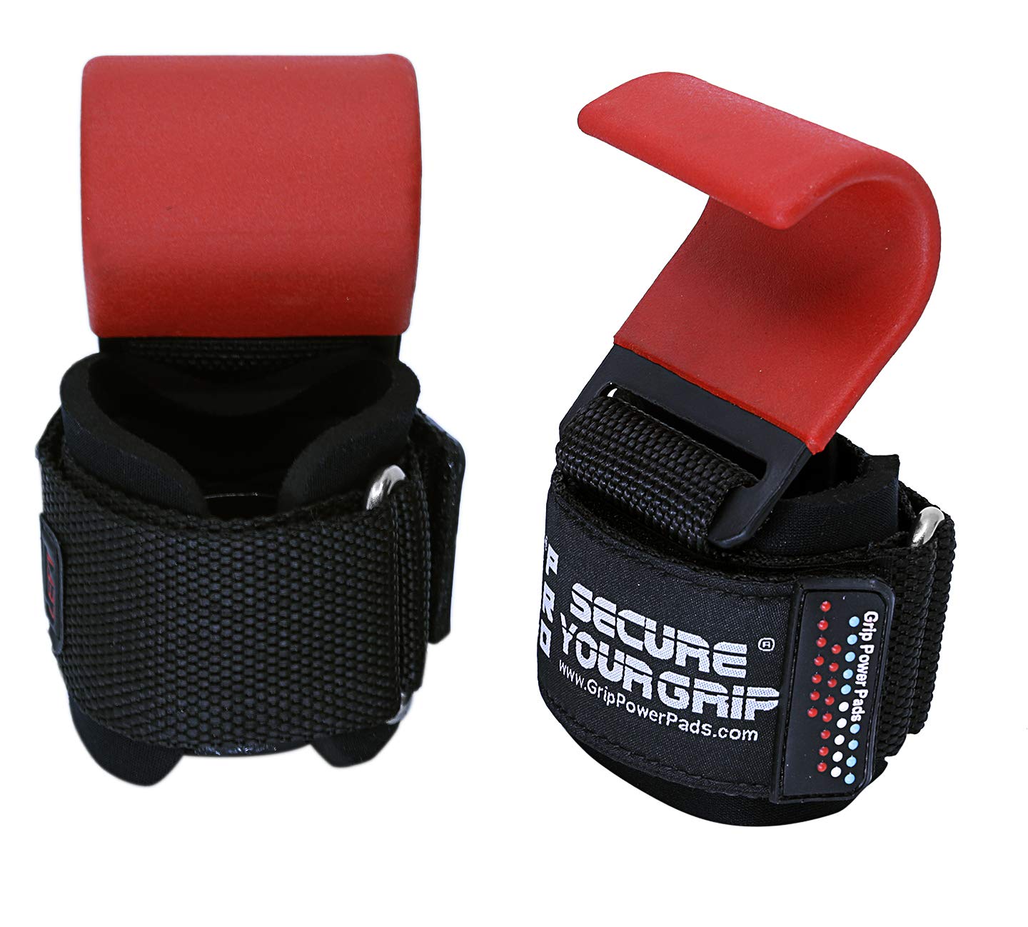 Weight Lifting Hooks Heavy Duty Lifting Wrist Straps Pull Ups Deadlift Straps Power Lifting Grips Padded Workout Straps for Weightlifting Gym Gloves for Men & Women Premium Workout Equipment