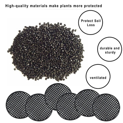 zhongjuekj, Plastic Round Bonsai Pot Mesh Pad, 3 Styles, 120PCS, Black, Outdoor, Drainage, Garden Pots