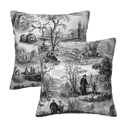 Ecixzyo Halloween Throw Pillow Covers 18x18 Set of 2 Square Pillow Case for Home Decor Couch Room