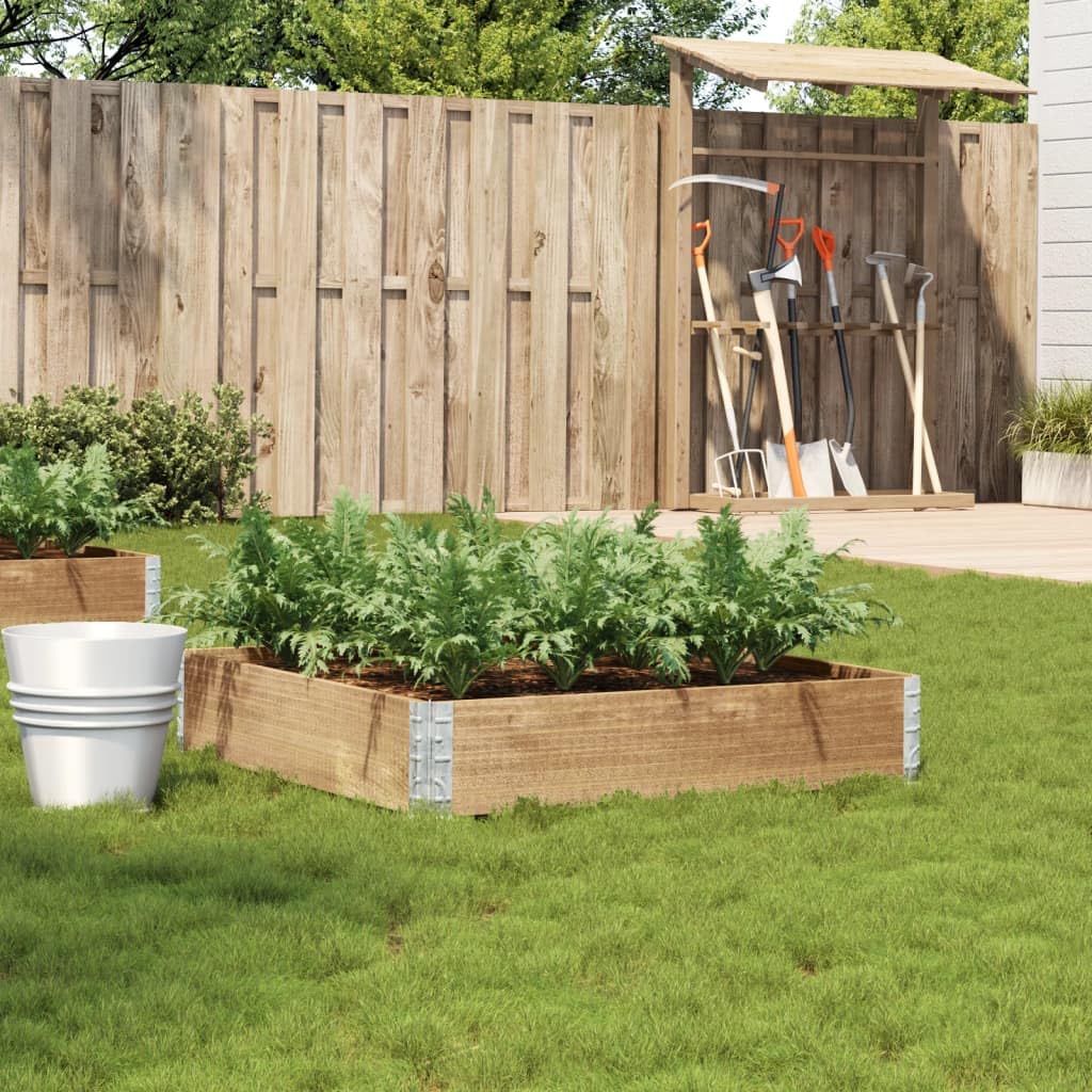 Makastle Garden Planter, Decorative Outdoor Flowerpot for Vegetables, Flowers and Succulents in for Backyard, Patio, Front Porch, 39.4x39.4x8.5 in Natural Solid Pine Wood