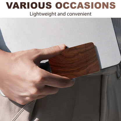 YOYAI Wood Business Card Holder Case Magnetic Closure Portable Lightweight Handcrafted Wooden Card Carrier