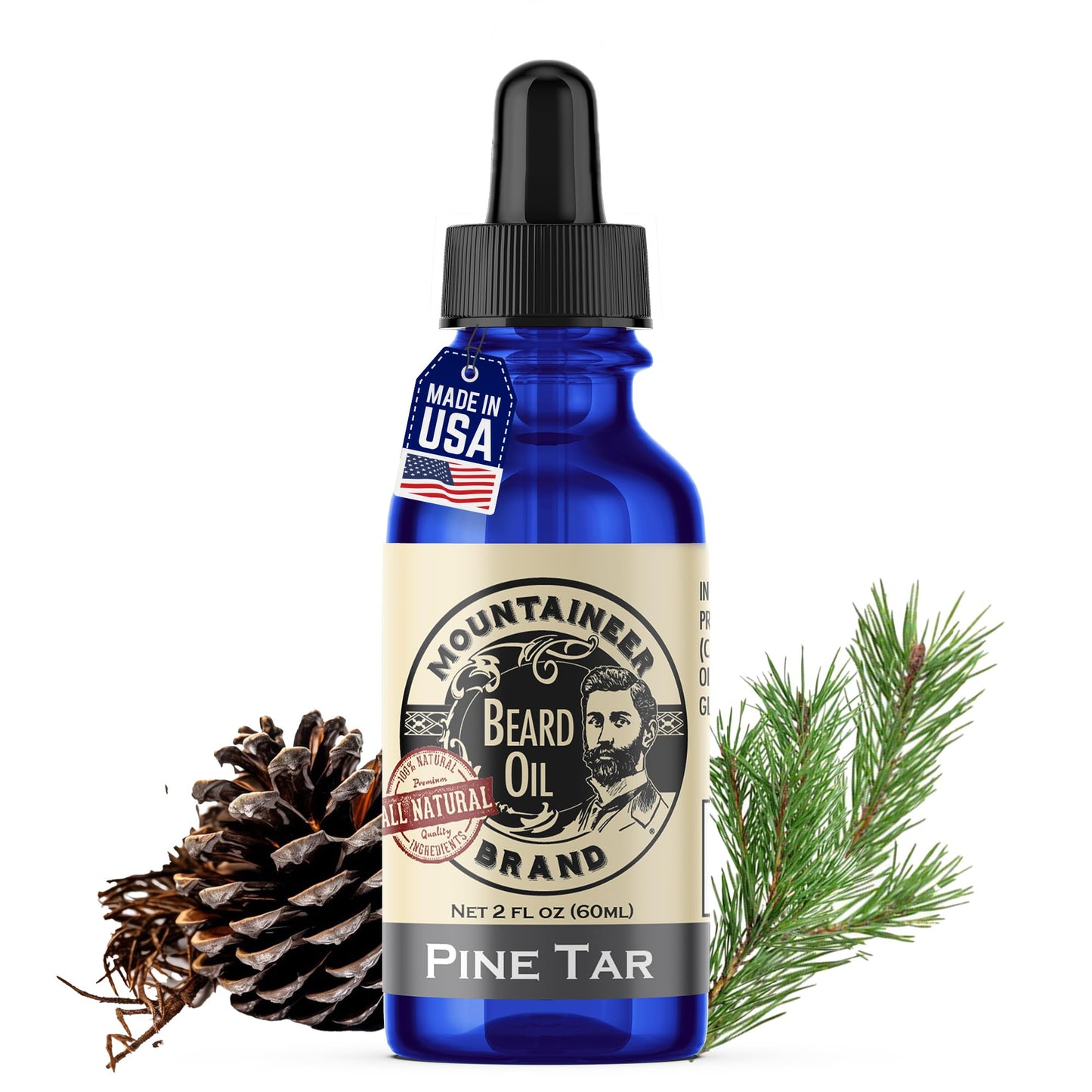 Mountaineer Brand Natural Beard Oil with Lime & Sage Scent | Made in West Virgina | Hydrates, Moisturises, Softens & Conditions for Beard Growth | Treats Dry Itchy Beards for Men | 2oz
