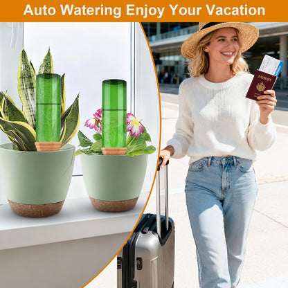 Plant Watering Spikes 12 Pack,Terracotta Plant Watering Spikes Wine Bottle Automatic Plant Waterer for Watering Indoor and Outdoor Plants While on Vacation - Plant Perfect Self-Watering Device
