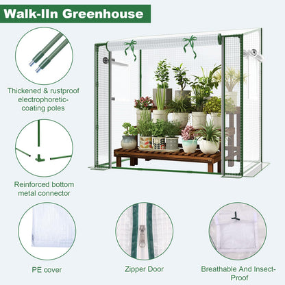 Mini Greenhouse, 47.2”(L) x31.5”(W) x47.2”(H) Greenhouses for Outdoors and Indoor, Durable Green House Kit with Window, Thicken PE Cover, Clear Mini Portable Garden Plant Green House