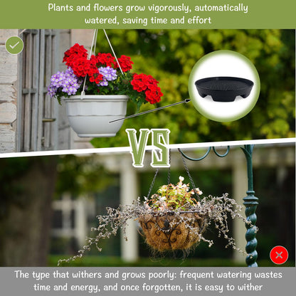 7.16” Self Watering Planter Insert, 10 Pack Invisible Hanging Basket Drip Pan Hanging Basket Planter Plant Auto Watering Devices Plastic Water Catcher Saucer Tray for Outdoor Indoor Pots Liners